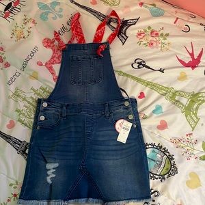 Justice bandana overall skirt with built in shorts size 12 NWT